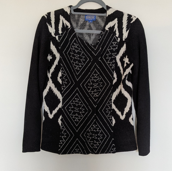 Pendleton Lamb Wool Moto Zip Up Aztec Asymmetrical Jacket Size XS - Picture 1 of 11